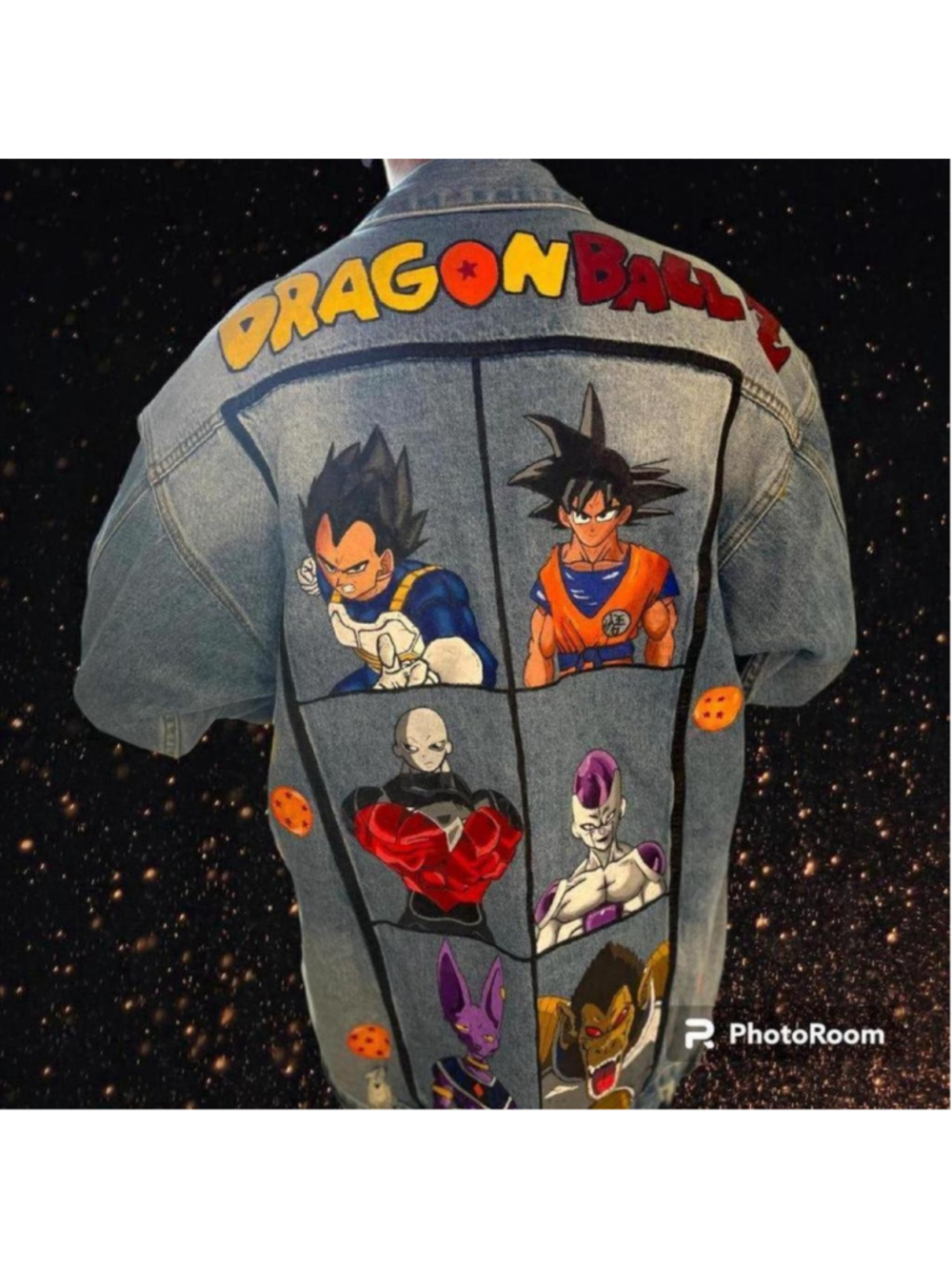 CUSTOM #HANDMADE PAINTED #DRAGONBALL Z knee length #denim jacket
